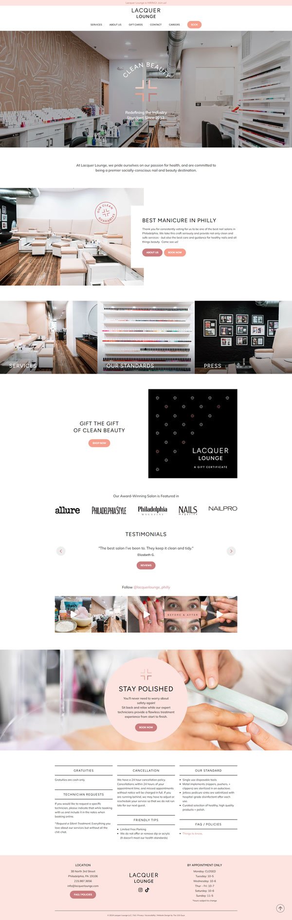 Lacquer Lounge Web Design