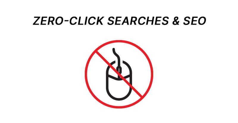 Zero click searches & seo with a mouse icon crossed out